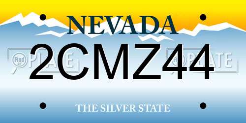 2CMZ44 Nevada License Plate
