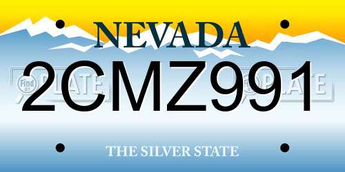 2CMZ991 Nevada License Plate