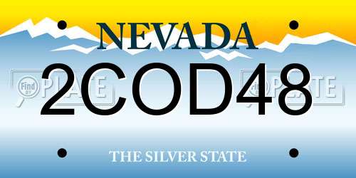 2COD48 Nevada License Plate
