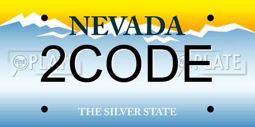 2CODE Nevada License Plate