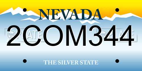 2COM344 Nevada License Plate
