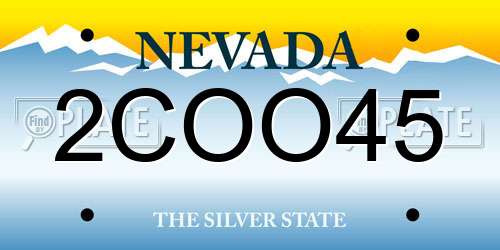 2COO45 Nevada License Plate