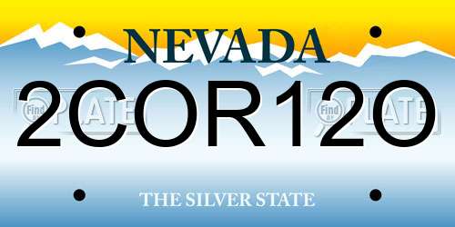 2COR12O Nevada License Plate