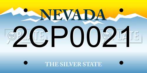 2CP0021 Nevada License Plate