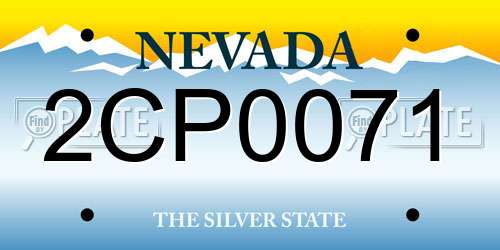 2CP0071 Nevada License Plate