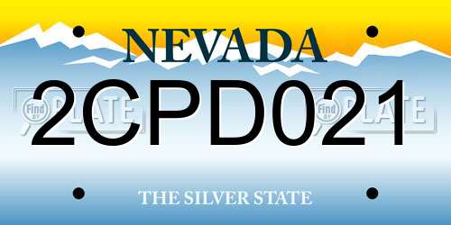 2CPD021 Nevada License Plate