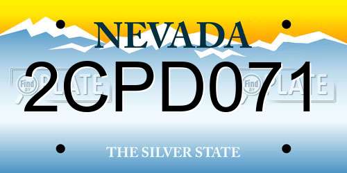 2CPD071 Nevada License Plate