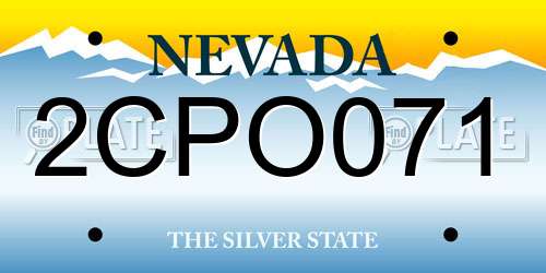 2CPO071 Nevada License Plate