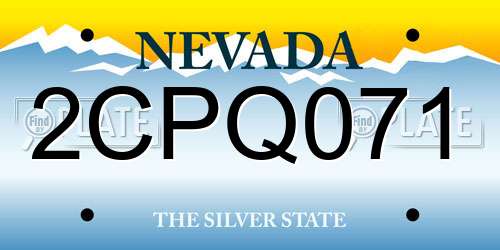 2CPQ071 Nevada License Plate