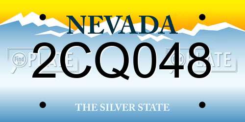 2CQ048 Nevada License Plate