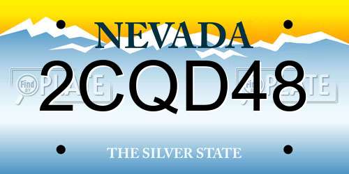 2CQD48 Nevada License Plate