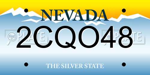 2CQO48 Nevada License Plate