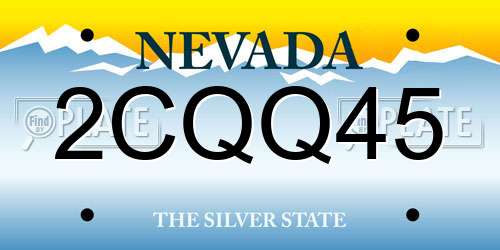 2CQQ45 Nevada License Plate