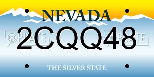 2CQQ48 Nevada License Plate
