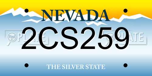2CS259 Nevada License Plate