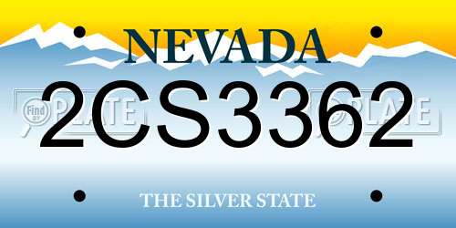 2CS3362 Nevada License Plate