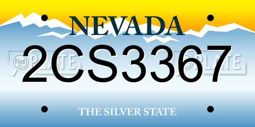 2CS3367 Nevada License Plate