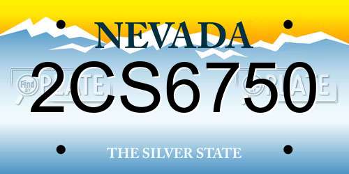 2CS6750 Nevada License Plate