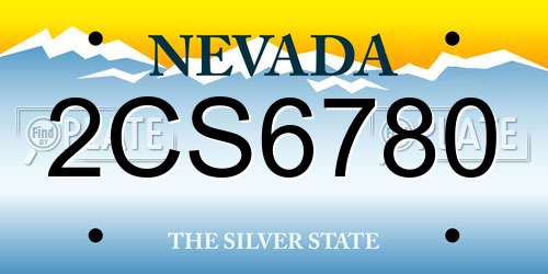2CS6780 Nevada License Plate
