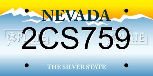 2CS759 Nevada License Plate