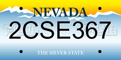 2CSE367 Nevada License Plate