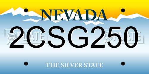 2CSG250 Nevada License Plate