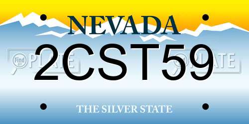 2CST59 Nevada License Plate