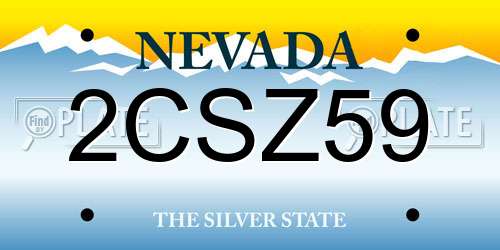 2CSZ59 Nevada License Plate