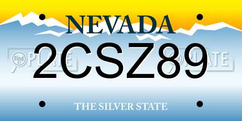 2CSZ89 Nevada License Plate
