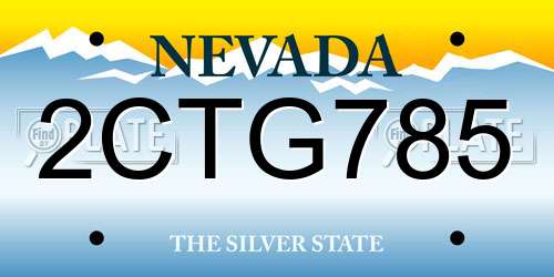 2CTG785 Nevada License Plate