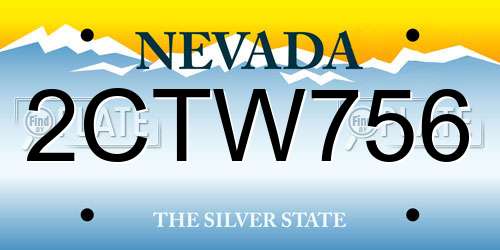 2CTW756 Nevada License Plate