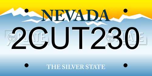 2CUT230 Nevada License Plate
