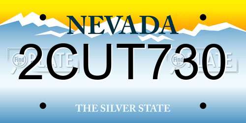 2CUT730 Nevada License Plate
