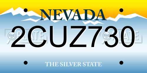 2CUZ730 Nevada License Plate