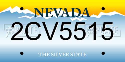 2CV5515 Nevada License Plate