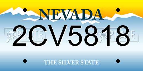 2CV5818 Nevada License Plate