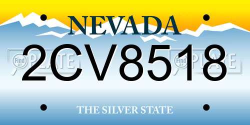 2CV8518 Nevada License Plate