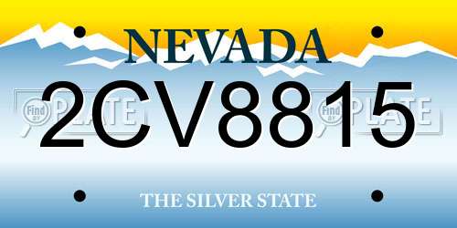 2CV8815 Nevada License Plate