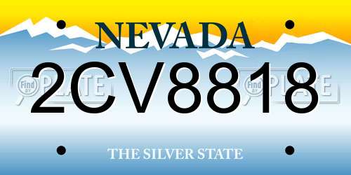 2CV8818 Nevada License Plate