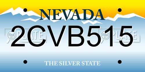 2CVB515 Nevada License Plate