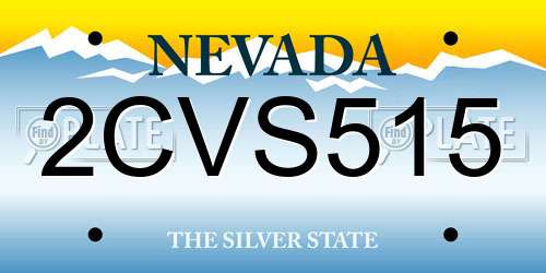 2CVS515 Nevada License Plate