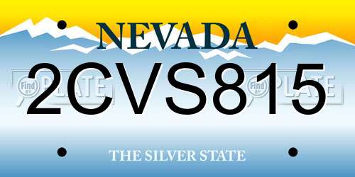 2CVS815 Nevada License Plate