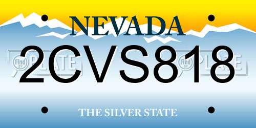 2CVS818 Nevada License Plate