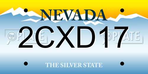2CXD17 Nevada License Plate
