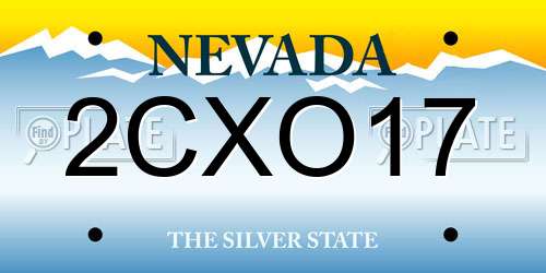 2CXO17 Nevada License Plate