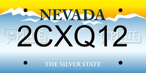 2CXQ12 Nevada License Plate