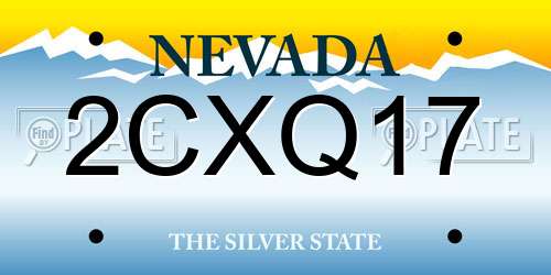 2CXQ17 Nevada License Plate