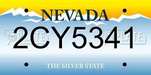2CY5341 Nevada License Plate