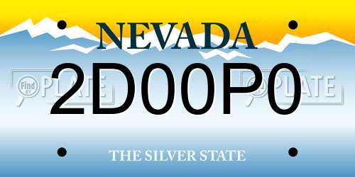 2D00P0 Nevada License Plate