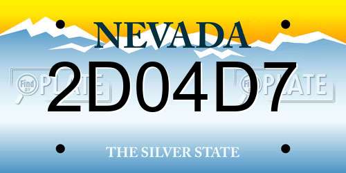 2D04D7 Nevada License Plate